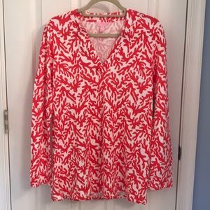 Small Lilly Pulitzer Odette Tunic Island Coral